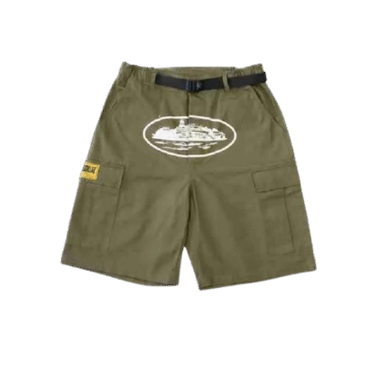 Corteiz Alcatraz Cargo Shorts Khaki Green